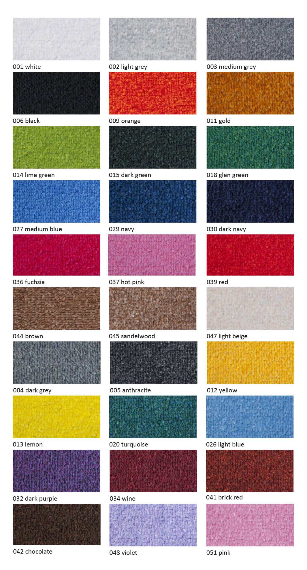 Beschikbare kleuren